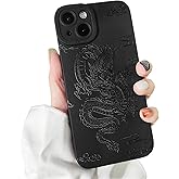 Lovmooful Compatible for iPhone 14 Case Cute Cool Dragon Black Design for Girls Women Soft TPU Shockproof Protective Girly for iPhone 14-Dragon