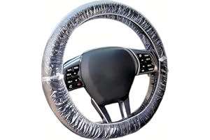 Bluelark Disposable Steering Wheel Covers 100PCS, PE Plastic Clear Protectors with Stretch Elastic for Scratch Prevention, Un