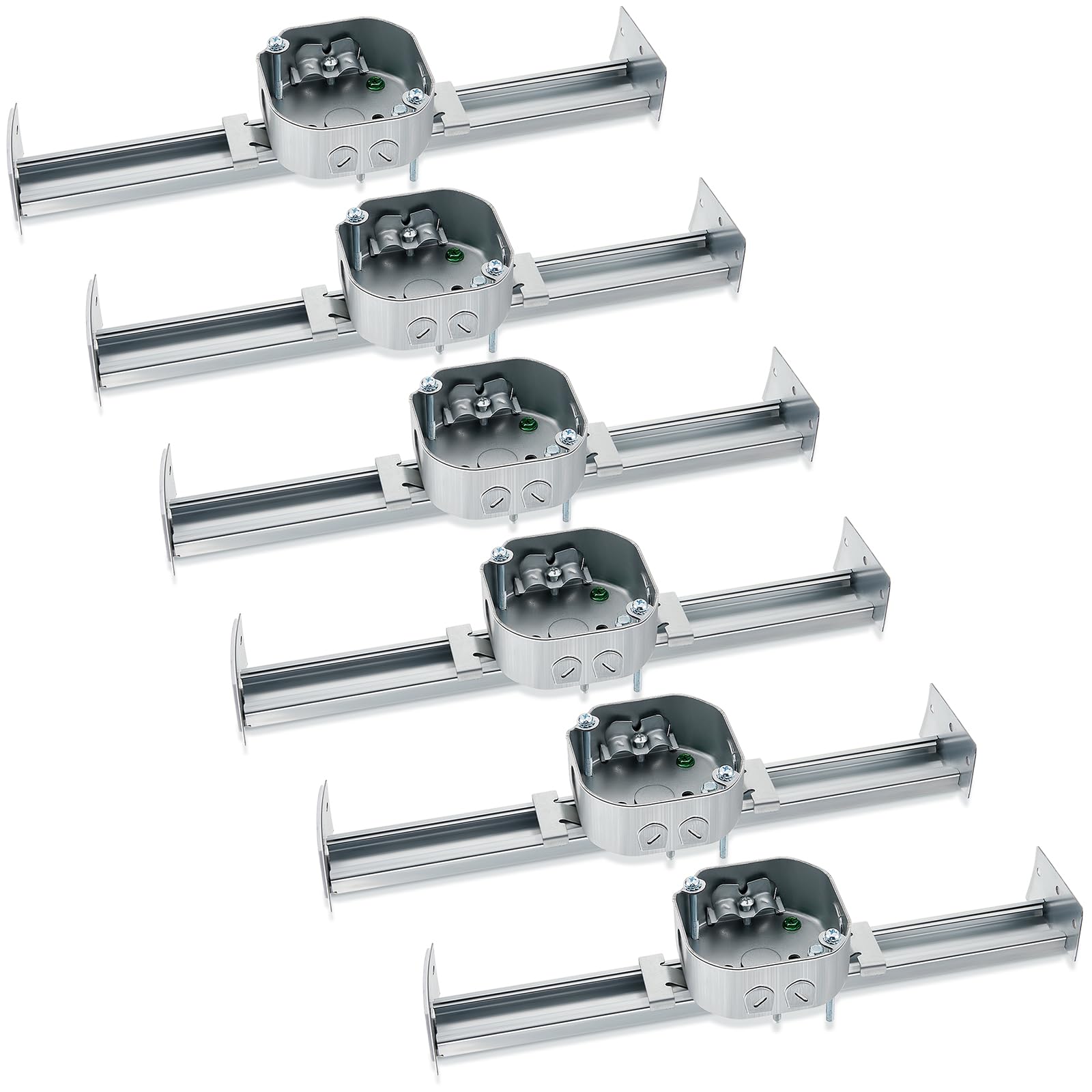 Photo 1 of Therwen 6 Pcs Adjustable Ceiling Fan Electrical Box Brace Light Fixtures Ceiling Fan Mounting Bracket, 14.2 Inches in Length