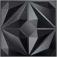 MIX3D Decorative 3D Wall Panels Textured PVC Wall Panels for Interior Wall Decor, 12''x12'' Black, Pack of 33 Tiles Cover 32 Sq. Ft