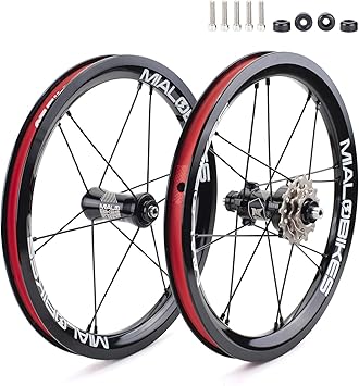 Amazon 14インチ Dahon K3ディスクブレーキフロント2リア4ベアリング超軽量スムースライトホイールフォールディングバイク折りたたみ車用 14寸 3s 黒 色 Mialo ホイール