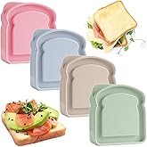 NovaHF 4 Toast Shape Sandwich Box, 14Oz Sliced Toast box Adult Sandwich Bread Boxes Reusable Allow Microwave Heating and Frozen Preservation