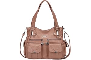 KL928 Purses and Handbags for Women Large Hobo Shoulder Bags Soft PU Leather Multi-Pocket Tote Bag