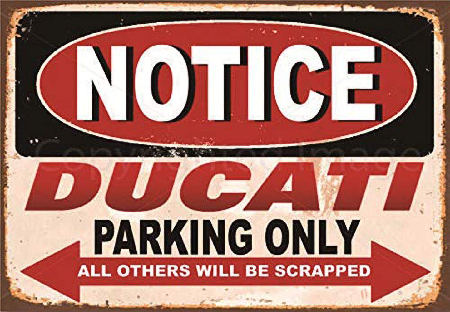 ECONG Ducati Metal Wall Sign Tin Signs Warning Hanging Vintage Art Foil Poster Animal Band Building Painting Celebrity Bar Cafe Garden Public Gift