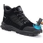 GUSAYEX Steel Toe Boots for Men Puncture Resistant Safety Work Boots with Kevlar Midsole Industrial Lightweight Men's Work & Utility Protective Shoes for Construction Warehouse Factory