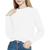 Urban CoCo Women's Solid Long Sleeve Crew Neck Knitted Pullover Sweater Tops