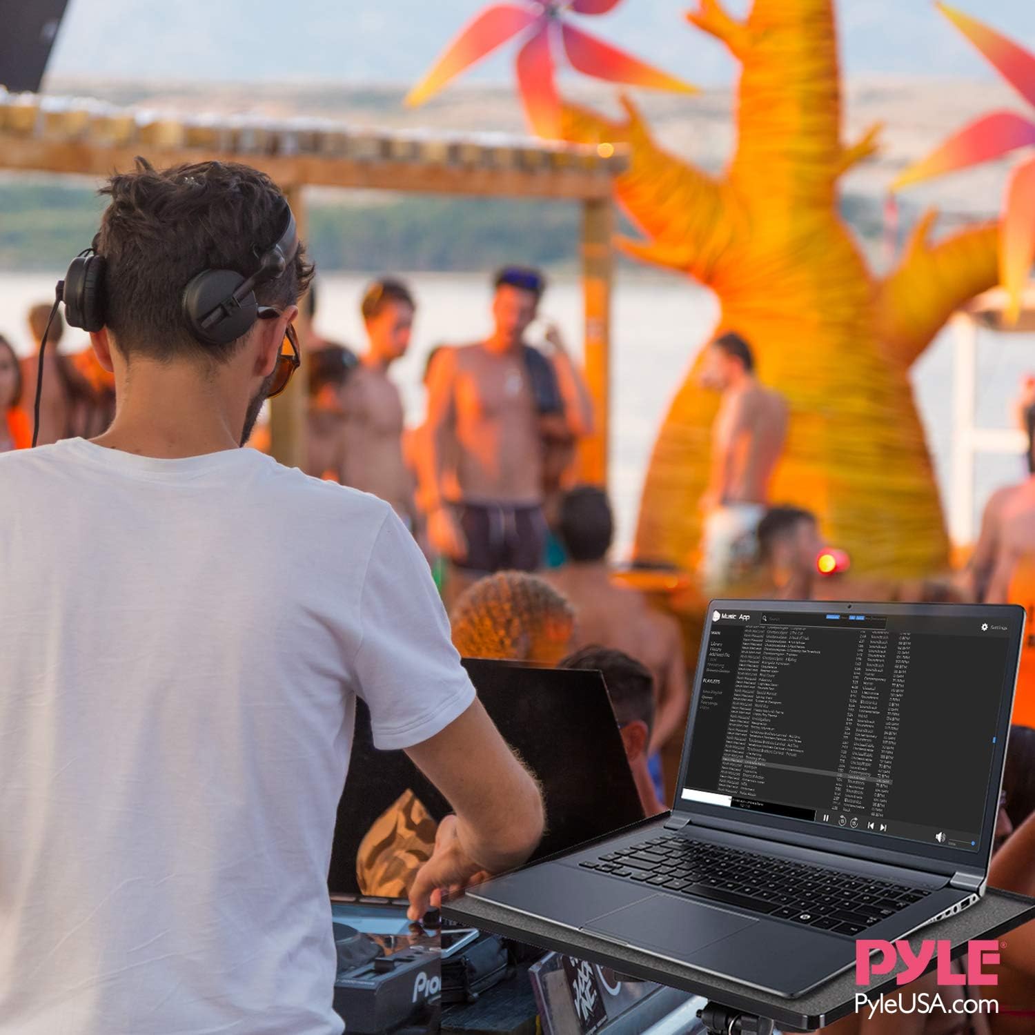 Universal Laptop Projector Tripod Stand - Computer, Book, DJ Equipment Holder Mount Height Adjustable Up to 35 Inches w/ 14'' x 11'' Plate Size - Perfect for Stage or Studio Use - PylePro PLPTS2: Computers & Accessories