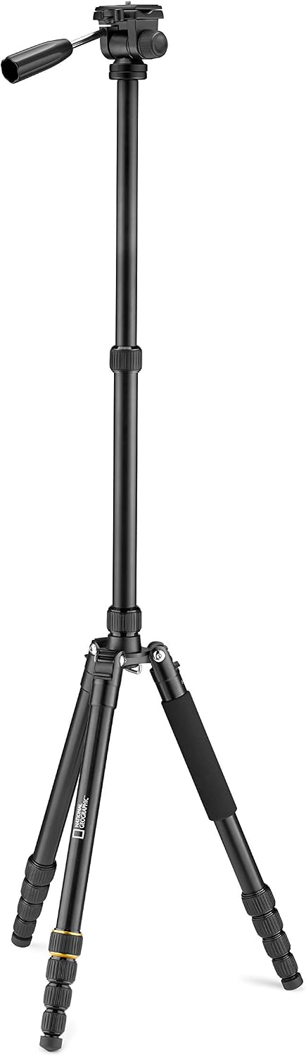 National Geographic Travel Video Tripod Kit with Monopod, Aluminium, 5-Section Legs, Twist Locks, Load up 6 kg, Carrying Bag - Image 5