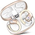 Wireless Bluetooth Earbud Sport, Bluetooth 5.3 Headphones with Noise Cancelling Mic, 75H HiFi Stereo Over Ear Earbud with LED Display and USB-C, IP7 Waterproof Earphones, Button Control, Bright Gold