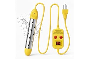 KINEMORA Immersion Water Heater 1500W, Portable Submersible Water Heater with Intelligent Temperature Control, Stainless Steel & Dry-Burn Protection, for Bathtubs, Hot Tubs, Pools, Buckets