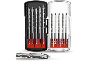 Upgraded Masonry Drill Bit Set,Serrated Concrete Drill bit Set - 10-Piece Professional Carbide Drill Bits for Concrete, Tile,