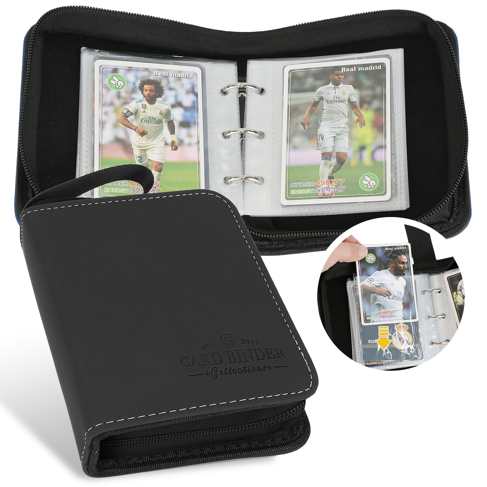 Foalgo Trading Card Binder, Card Collection Binder Album Folder with 80 Side Loading Pockets, 1 Pocket Trading Card Album Folder for TGC,MTG, Baseball Cards, Yugioh