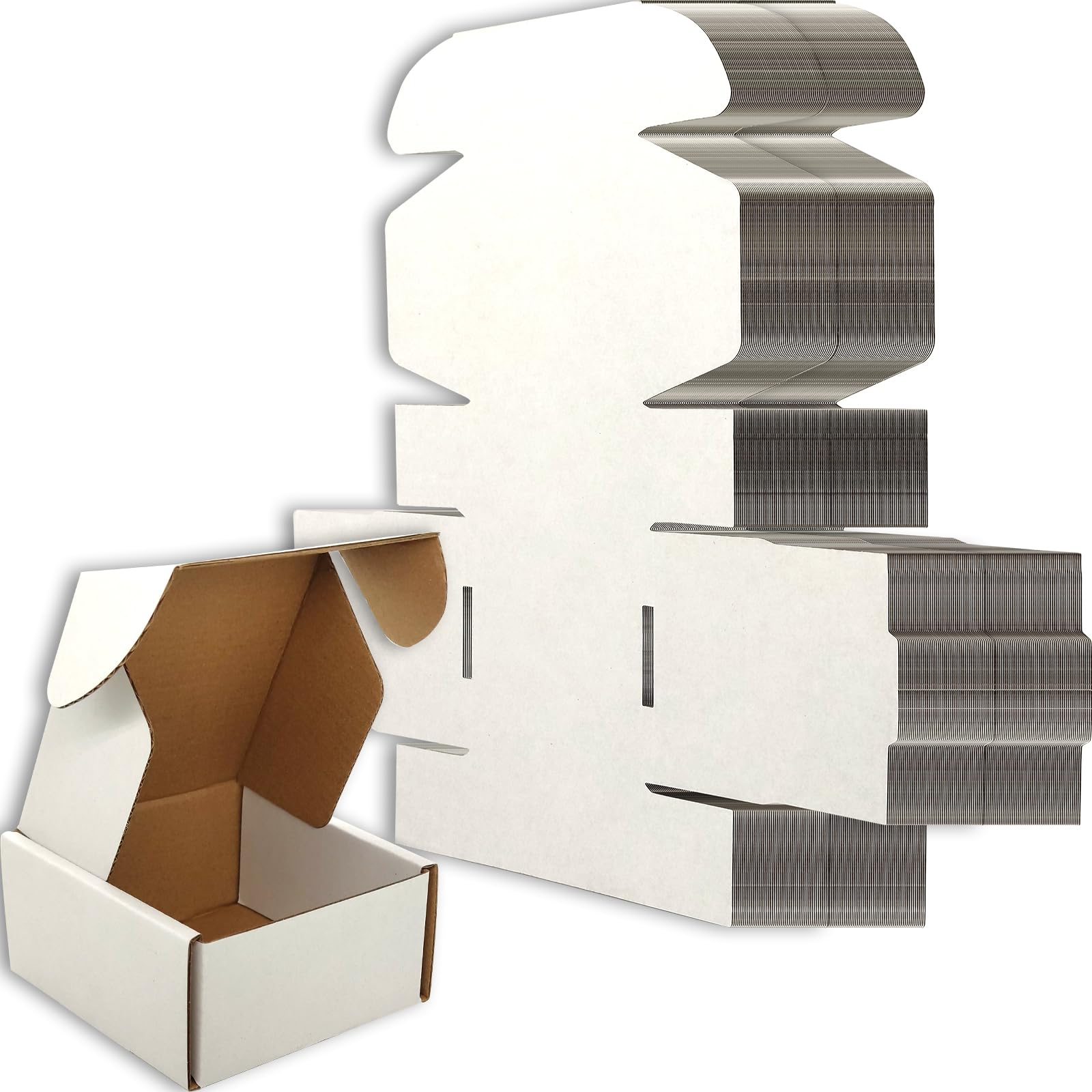 Photo 1 of Lmuze 4x4x2 inches Small Shipping Boxes Set of 100 - White Mailer Corrugated Cardboard Boxes for Shipping Packaging Mailing Products