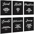 Coume 6 Pack Art Acoustic Panels 12" x 16" Inspirational Self Adhesive Soundproof Wall Panels Motivational Decorative Sound Absorbing Studio Acoustic Treatment Home Decorations(Classic Style)