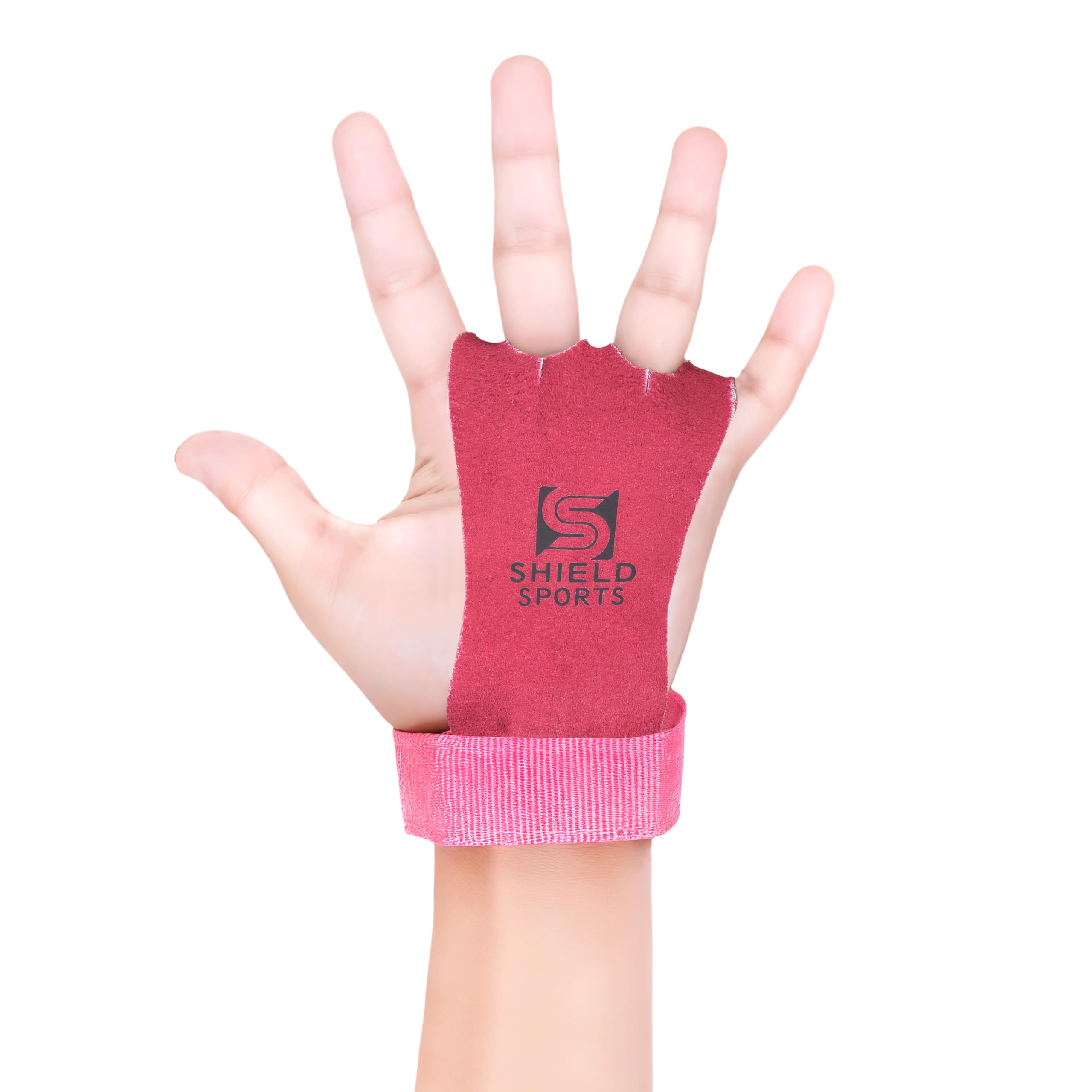 SHILED SPORTS Kids Children Size Gymnastics palm protectors junior Girls Textured Leather Grips Gloves (Medium)