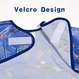 Vicloon Baby Bibs with Sleeves Coverall Waterproof Feeding Bib Ocean view 6