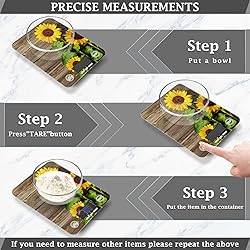 Autumn Sunflowers Wooden Food Scale Waterproof