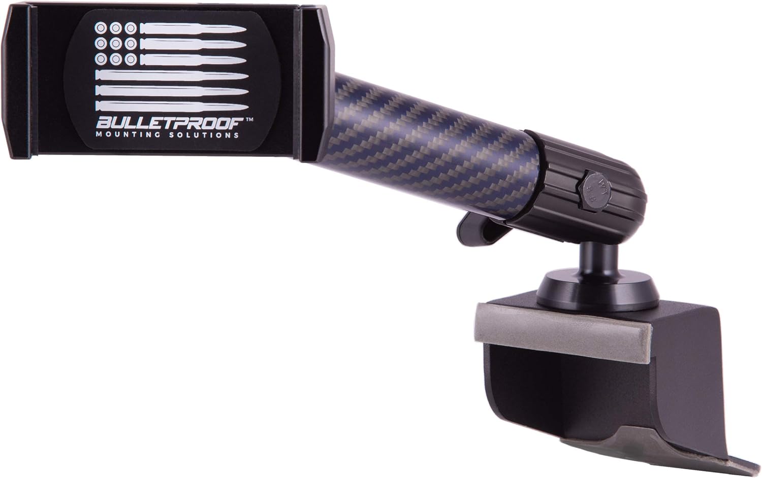 Dash Mount Cell Phone Holder for Jeep Wrangler JK and JKU (2011-18) with Metal Base and Single Ball Mount for GPS Navigation with iPhone and Android Smartphones – Heavy Duty Carbon Fiber Kevlar Arm