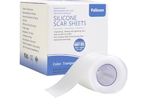 Pallesen Silicone Scar Sheets, Silicone Scar Tape, Transparent 1.6”X 60”,Silicone Tape For Scars,Scar Sheets For Surgical Scars,For C-Section, Tummy Tuck, Acne Scar Treatment, Keloid Scar Remova