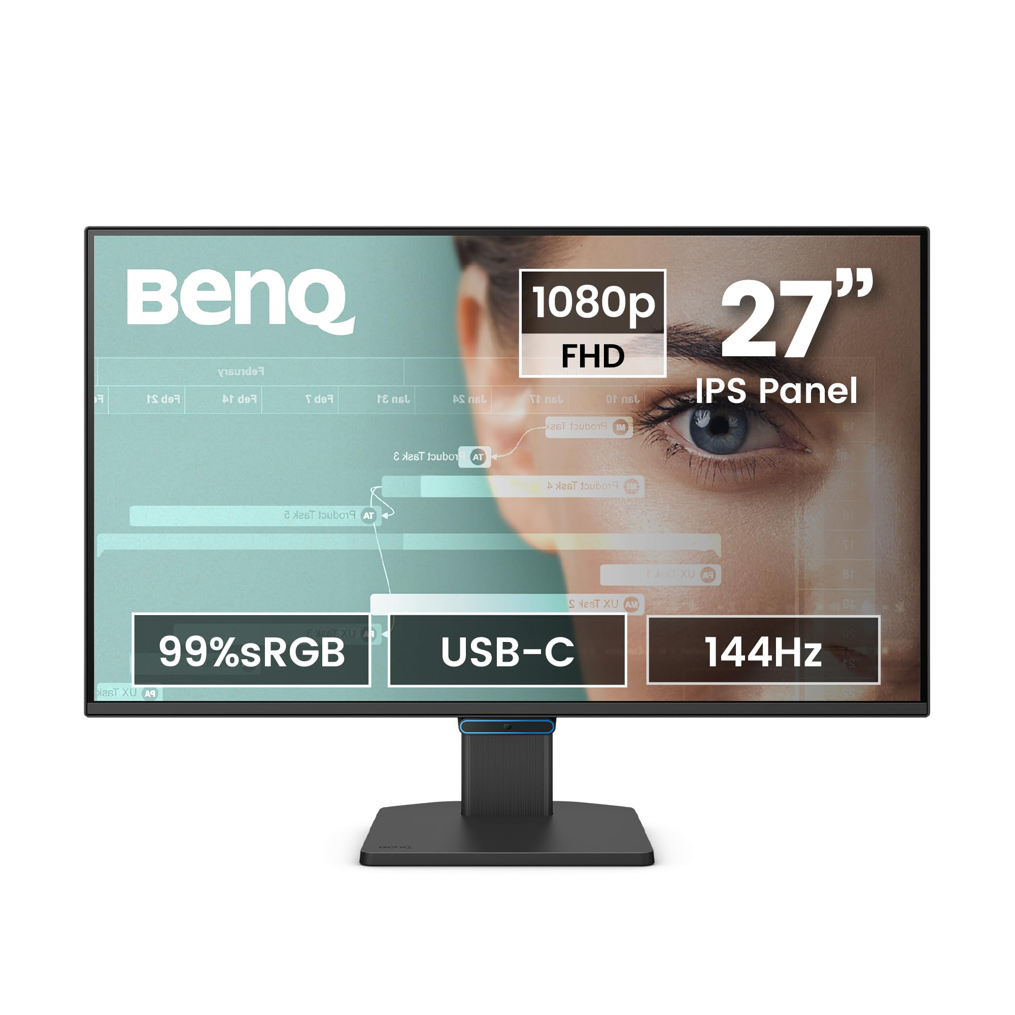 BenQ GW2790C 27" 1080p FHD 144Hz IPS Eye-Care Home Office Monitor, USB-C, 1080x1920, Visual Optimizer, Flicker-Free, Low Blue Light, Ultra Slim Bezel, TUV-Certified, Eye-CareU Image