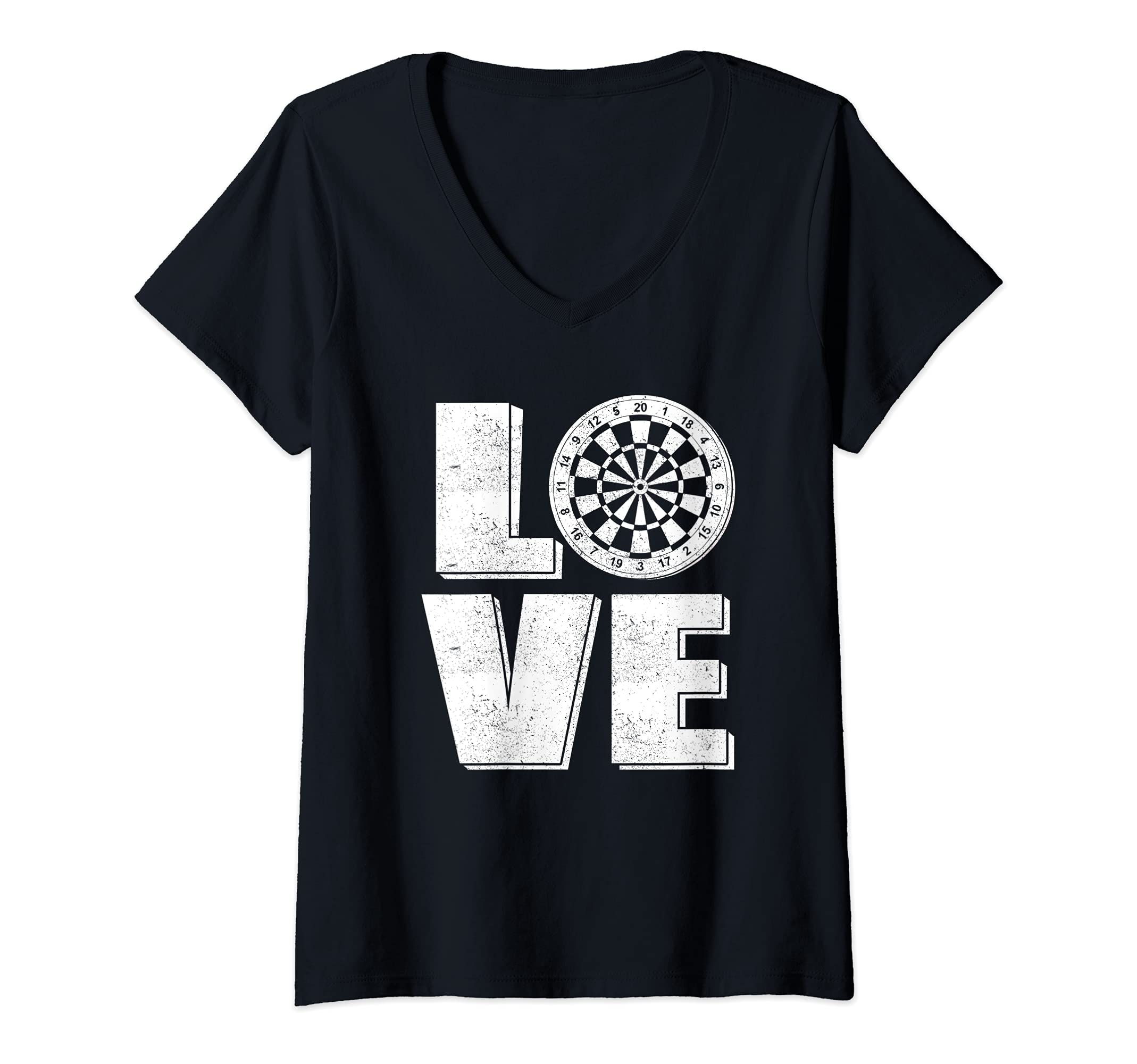 Womens Love darts dart player darts dartboard darts V-Neck T-Shirt