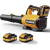 Leaf Blower Cordless (Upgraded) - 630CFM/160MPH, 21V Powerful Electric Cordless Leaf Blower with 2 x 4.0Ah Batteries and Charger, Battery Powered Leaf Blowers for Lawn Care, Patio, Yard, Dust, Snow