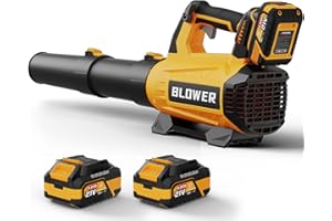 GROWORT Leaf Blower Cordless (Upgraded) - 630CFM/160MPH, 21V Powerful Electric Cordless Leaf Blower with 2 x 4.0Ah Batteries and Charger, Battery Powered Leaf Blowers for Lawn Care, Patio, Yard, Dust, Snow