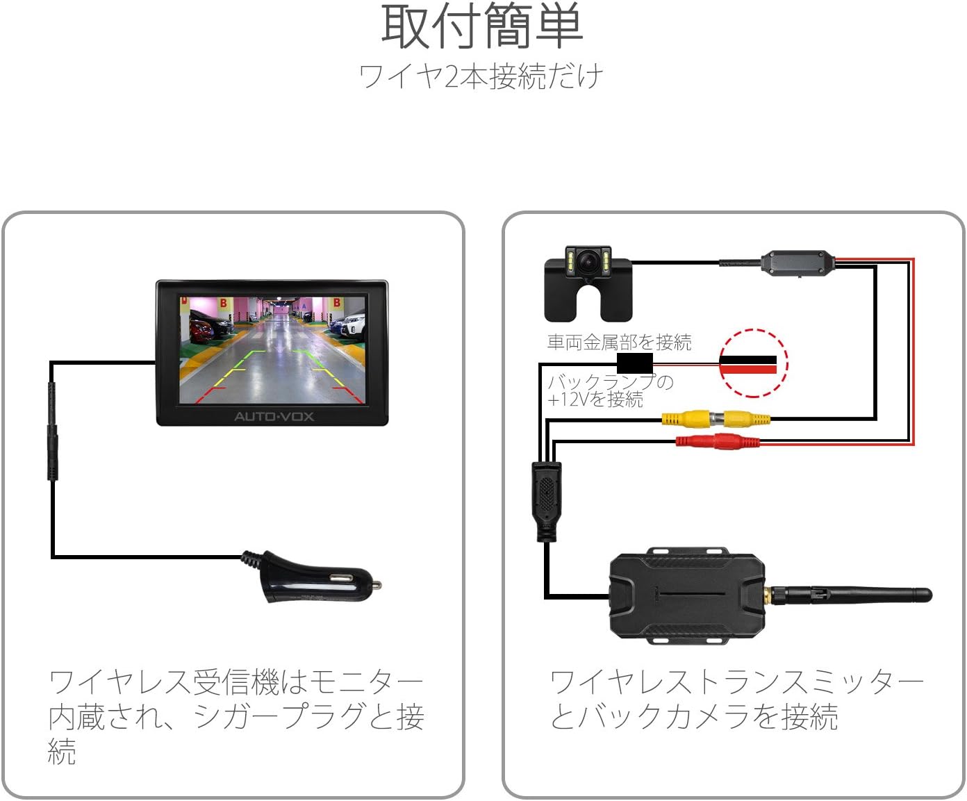Amazon Auto Vox M1w バックモニター ワイヤレス バックカメラセット 4 3インチlcdモニター Ledライト付き 取り付け簡単 バックカメラモニターセット 暗視機能付き 駐車支援 12v車用 Ip68防水 170 超广角 オンダッシュモニター 車 バイク Amazon Auto Vox M1w バックモニター ワイヤレス バックカメラセット 4 3インチlcdモニター Ledライト付き 取り付け簡単 バックカメラモニターセット 暗視機能付き 駐車支援 12v車用 Ip68防水 170 超广角 オンダッシュモニター 車 バイク