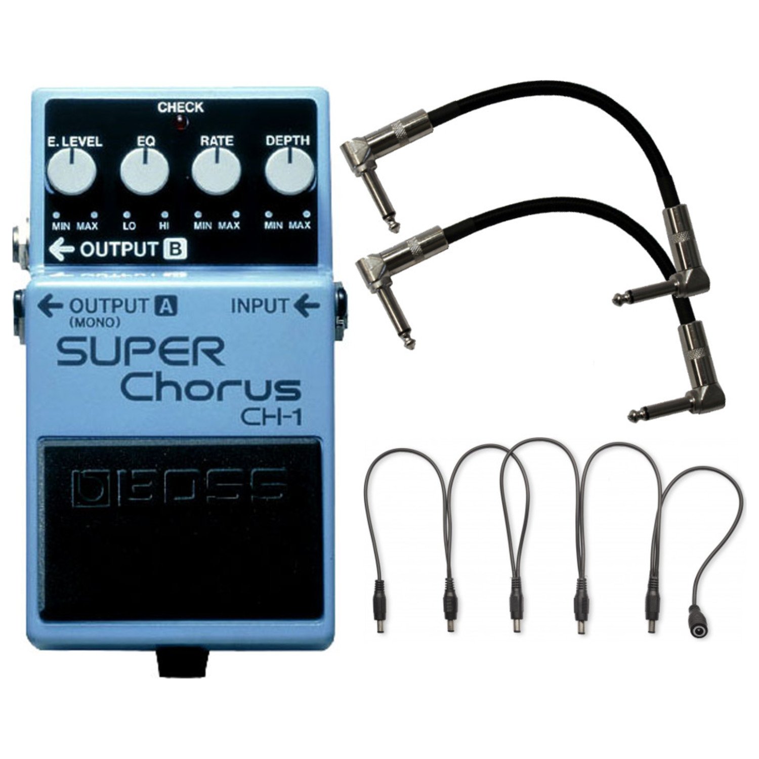 BOSS CH1 Stereo Super Chorus Pedal W/ Daisy Chain Power Cable And (2