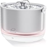 YEAPAW Cat Water Fountain All-in-One Filter & Pump Stainless Steel Buckets & Bowl Cordless Pet Water Fountain 2.5L Water Foun