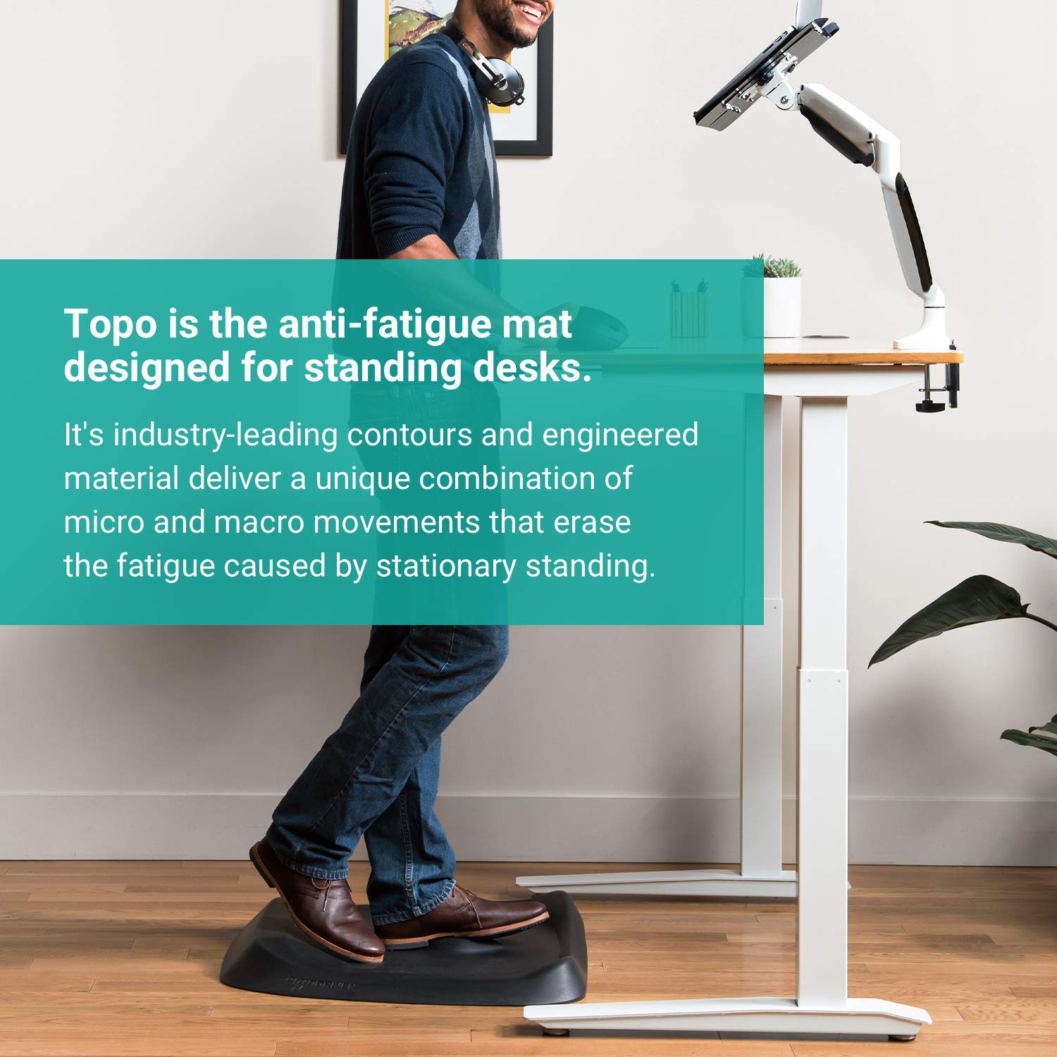 Topo Comfort Mat by Ergodriven The NotFlat Standing Desk Anti
