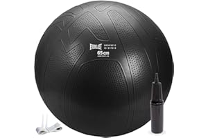 Everlast FIT Pro Grip Fitness Ball 65 cm - Burst-Resistant, Anti-Slip Stability Ball with Pump, Ideal for Home Gym, Pilates, 