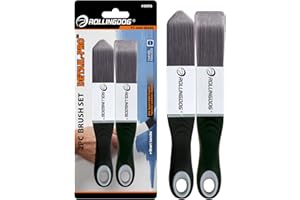 ROLLINGDOG Trim Paint Brushes - 1PC Triangular Brush and 1PC Square Small Paint Brush for Trim, Edger, Corner, Sash Painting