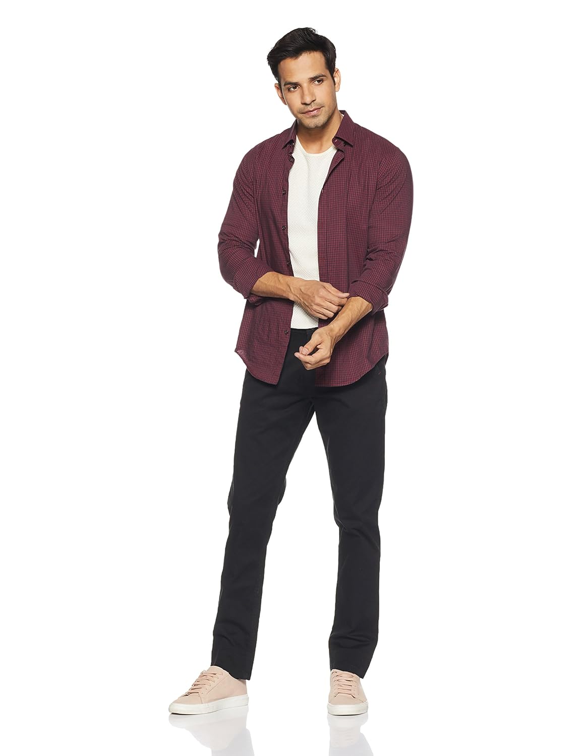 people men's slim fit casual trousers