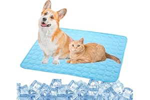 YAOGEG Dog Cooling Mat, Cooling Mat for Dogs Cats, Pet Reusable Bed Mat, Washable Ice Silk Mat, Self Cooling Sleeping Kennel Pad
