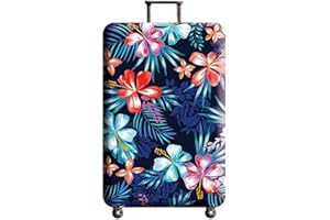WUJIAONIAO Travel Luggage Cover Baggage Suitcase Protector Fit for 18-32 Inch Luggage (L (for 25-28 inch luggage), Flower)