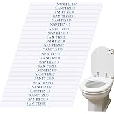 Affrolling 3000 Pcs Sanitized Toilet Seat Bands Paper Strips for Hotel | 16-1/2" Wide x 1-1/2" Toilet Seat Bands Stickers Strips, Hotel Essentials, Blue and White Strips for Hotels Motels Hospitals