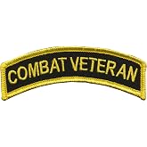 Bayonet Design - CVMA Style TAB -Combat Veteran - 1" X 3 1/2" Combat Veteran Tab - Merrowed Edge and Wax Backing - US Military Combat Veteran