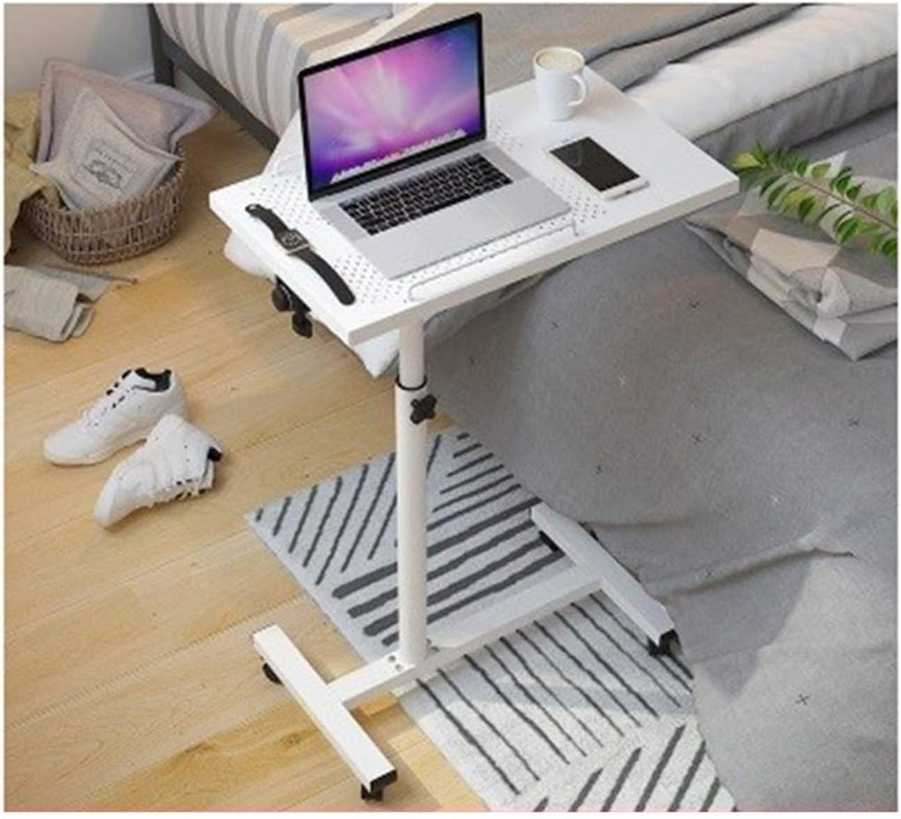 Overbed Table Adjustable Height Laptop Desk, Sit and Stand