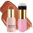 Multi-use Blush Stick, Monochromatic Face Beauty Wand for Cheek, Eyeshadow and Lip, Longwear Waterproof Matte Finish Cream Blush Makeup Stick with Brush for Women, 0.28oz (Coral Orange #05)