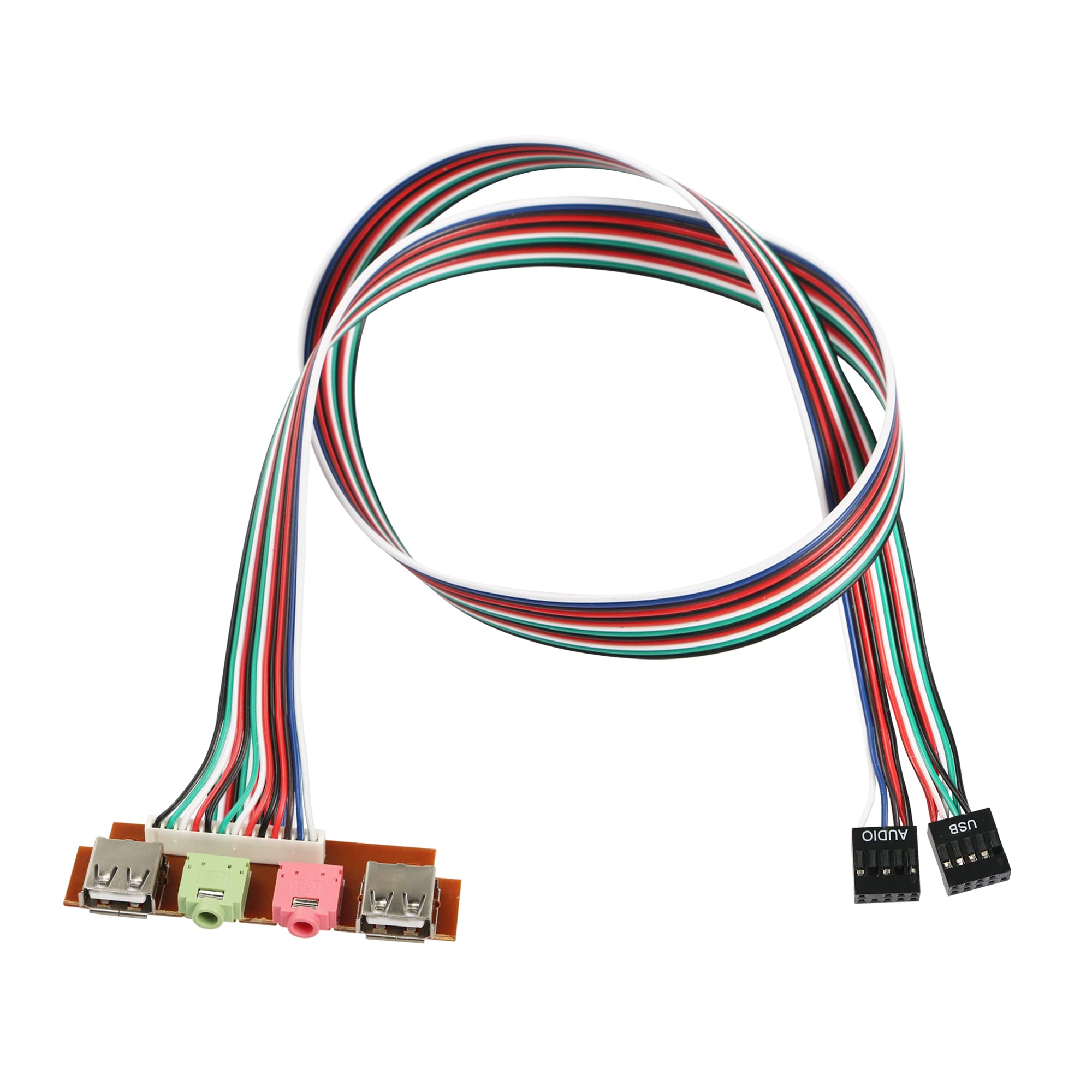 YACSEJAO 7.4 USB Front Panel Cable HUB Computer Chassis Front Panel Desktop Audio Port Mic Earphone Cable Gadget 67cm Universal Edition