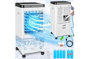 VERMINGET Portable Air Conditioners Windowless,2024 Upgraded Room Air Conditioners,3 IN 1 Swamp Cooler,Ac Unit with 3 Gal Water Tank,Timer,3 Speeds,70° Oscillation,Air Cooler for Room Kitchen Bedroom