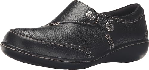 Clarks Women's Ashland Lane Q Slip-On Loafer, Black, 11 Wide