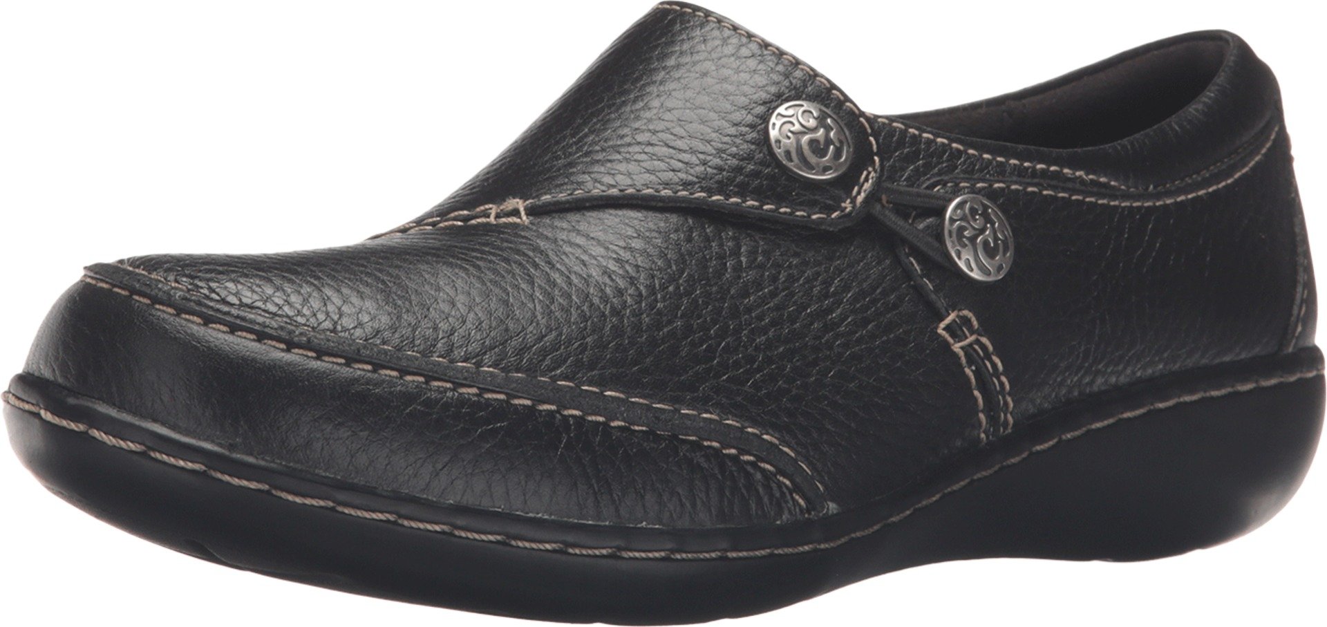 Photo 1 of Clarks womens Ashland Lane Q Slip On Loafer, Black, 6.5 Wide US