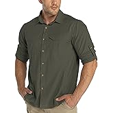 33,000ft Men's Long Sleeve Hiking Shirts Lightweight Quick Dry Sun Protection UV UPF 50 Fishing Shirt Outdoor Safari Travel