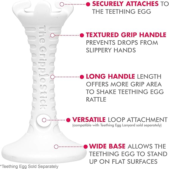 egg teether with handle