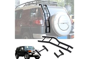 LLKUANG Tailgate Ladder Car Rear Ladder Tail Door Ladder Climbing Compatible with Toyota FJ Cruiser 2007-2021 Aluminum Tailgate Mounted Ladders Rear Gate Ladder Kit Black,Left Side