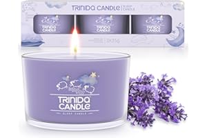 TRINIDa Sleep Candles for Home Scented, 3 Pack Lavender Geranium Ylang Ylang Soy Scented Candles, Aromatherapy Candle Set for Stress Relief, Luxury Glass Jar Candles for Women & Men