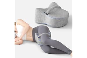 FORCANBY Knee Pillow for Side Sleepers - Memory Foam Leg Pillow for Side Sleeping, Memory Foam Knee Pillows for Back Hip Pain, Spine Aligning, Sciatica, Surgery Recovery, Pregnancy (Grey)