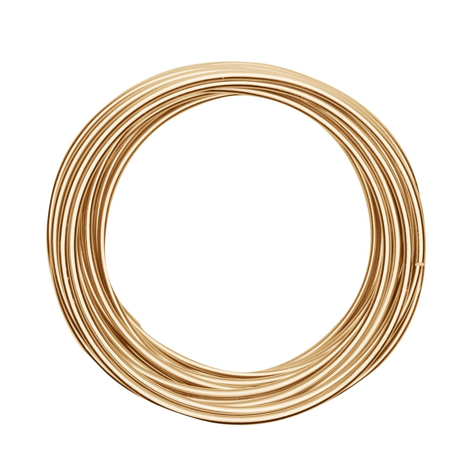 Vaessen Creative Aluminium Craft Wire 32.8 ft (10 m) x 0.16" (4 mm) Light Gold - Flexible Metallic Wire for Crafting, Flower Arranging, Jewellery Making and Modelling